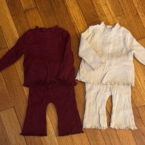 Old Navy Ribbed Baby Outfit in Deep Red